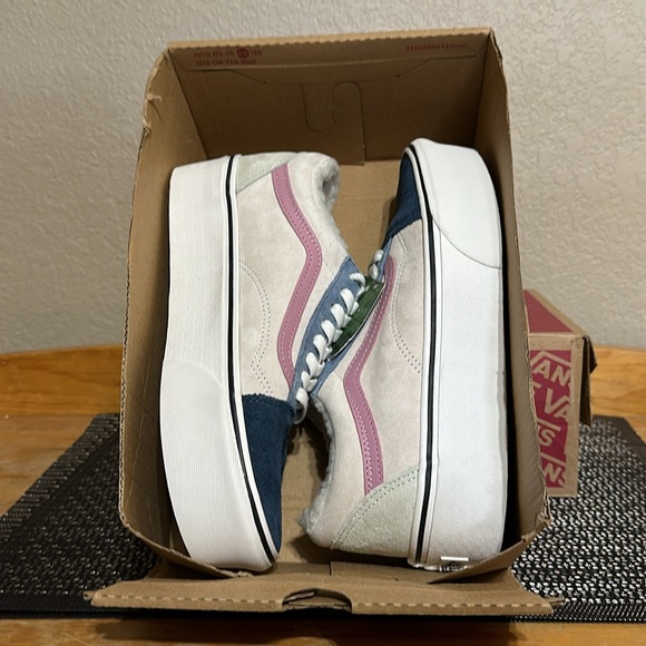 Vans Old Skool Stacked Pig Suede Sherpa Multi Color PFC Free Water Repellent - Picture 8 of 10